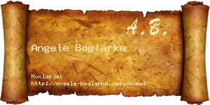 Angele Boglárka névjegykártya
